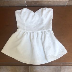 Strapless Peplum Top